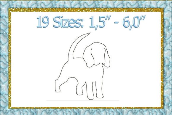 Beagle Outline Embroidery Design for Holiday Collections