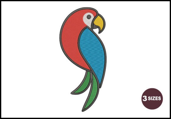 Colorful Parrot Embroidery