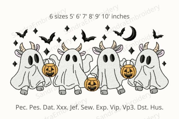 Cow Ghosts Halloween Embroidery Design Review