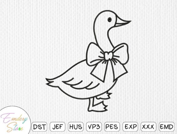 Cute Goose with Bow Embroidery Review