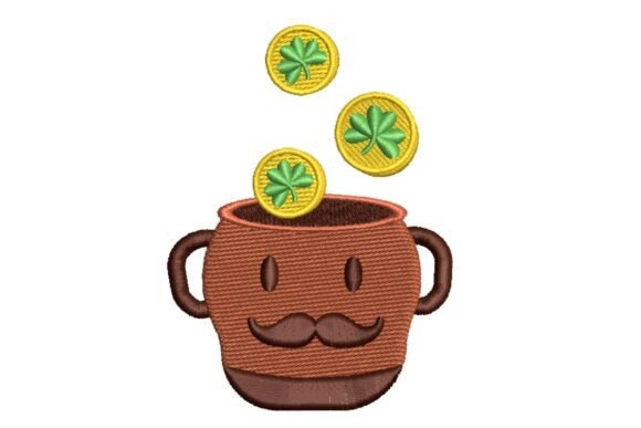 Leprechaun Mug with Gold Coins and Shamrocks Embroidery Design Review