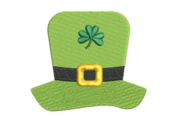 Lucky Green Leprechaun Hat with Shamrock Embroidery Design