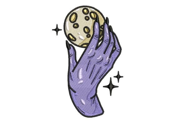 Mystical Hand Holding Full Moon Embroidery Design Review