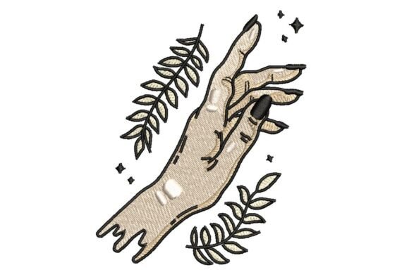 Mystical Hand with Leaves and Stars Embroidery Design Review