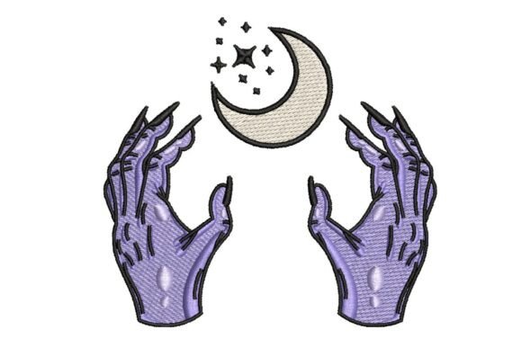 Mystical Hands with Crescent Moon and Stars Embroidery Design Review