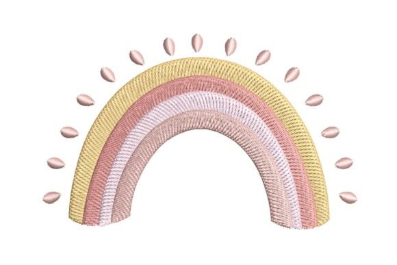 Pastel Rainbow Arch with Radiant Drops Embroidery Design Review