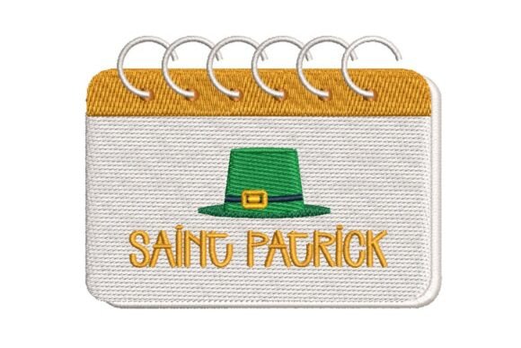 St. Patrick s Day Calendar with Leprechaun Hat Embroidery Design