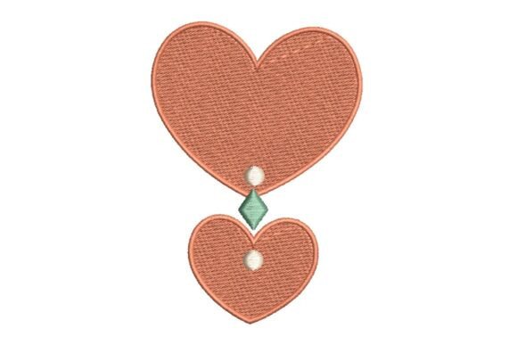 Stacked Hearts with Decorative Beads Embroidery Design